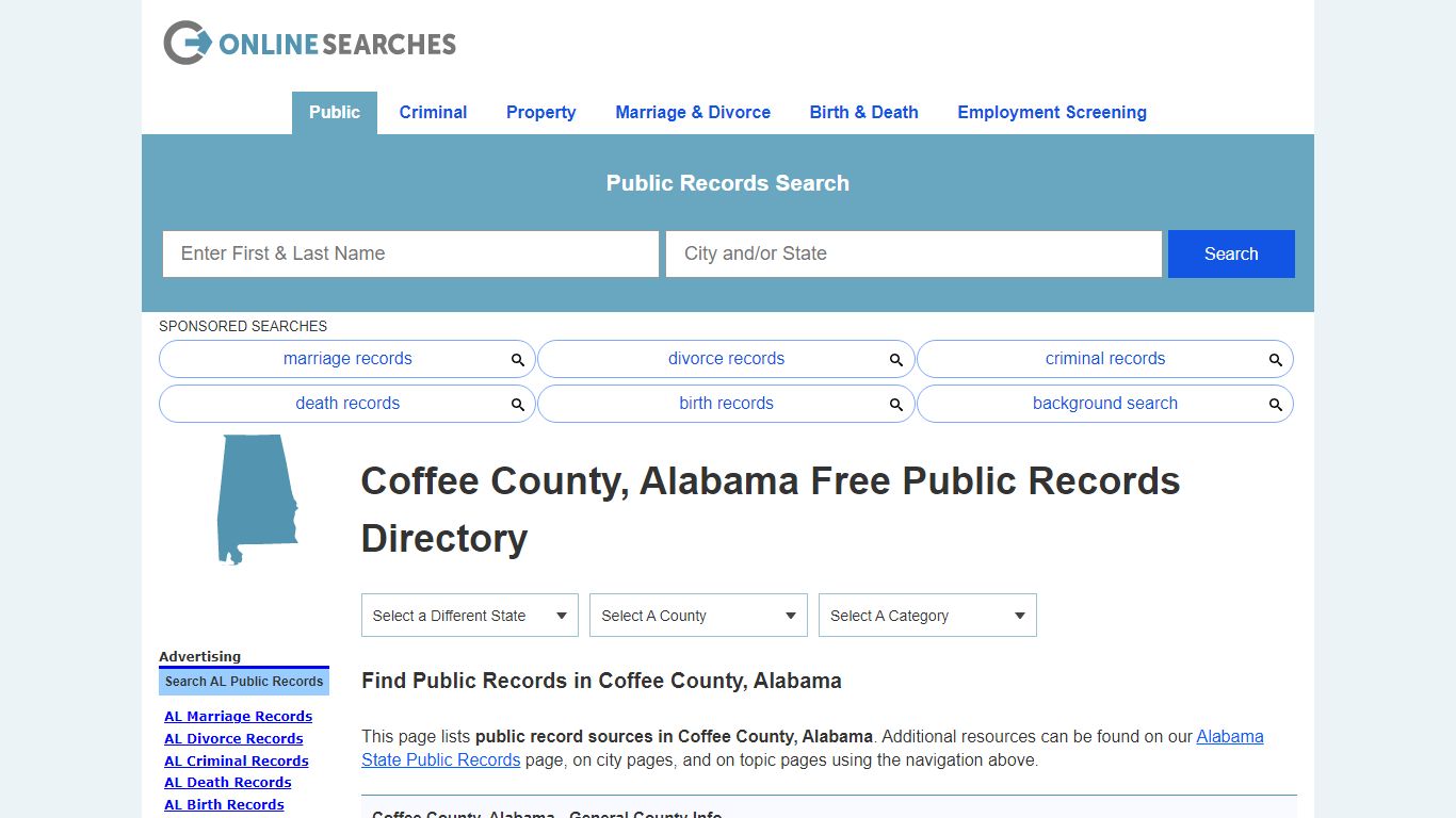 Coffee County, Alabama Public Records Directory