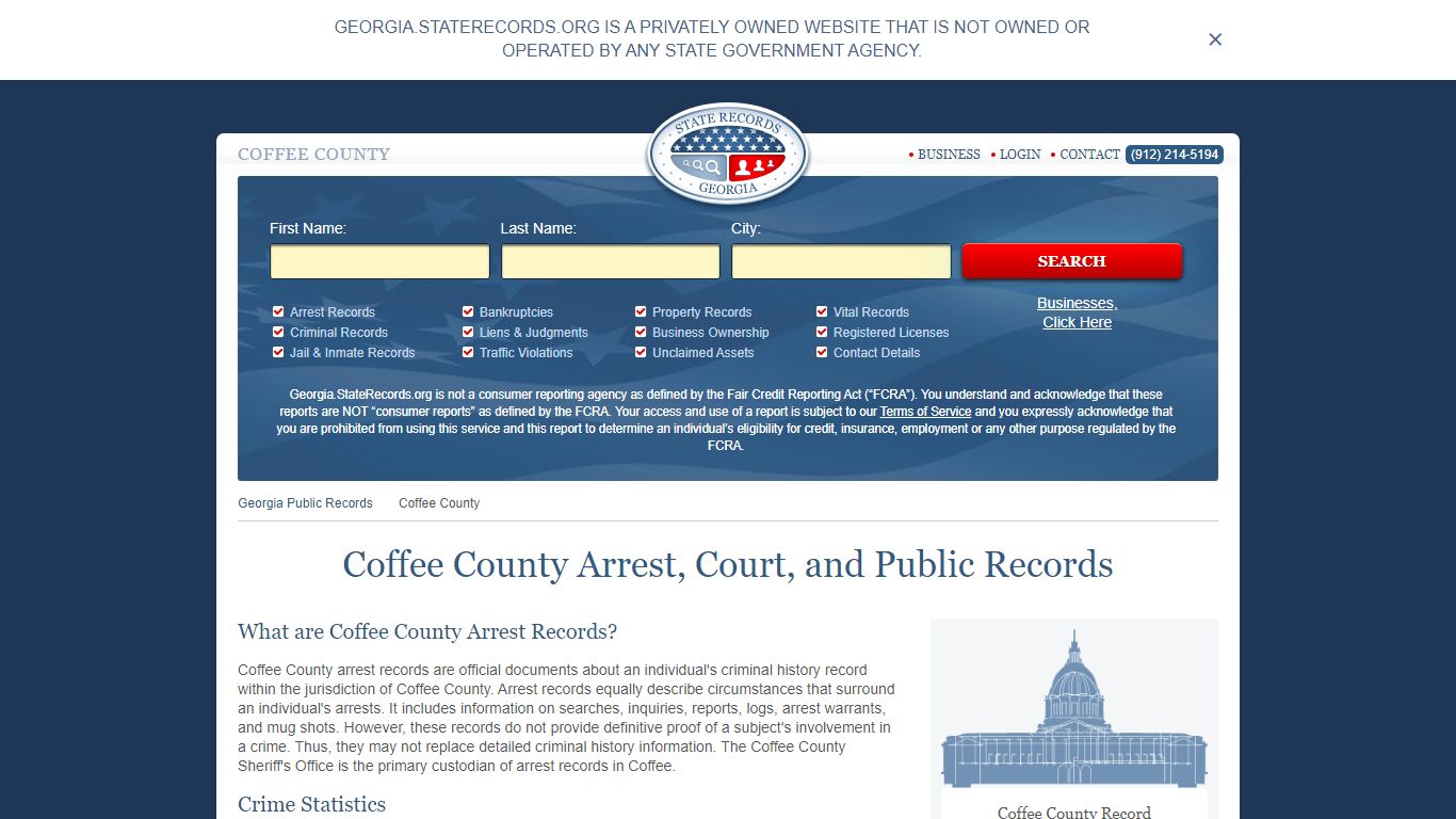 Coffee County Arrest, Court, and Public Records