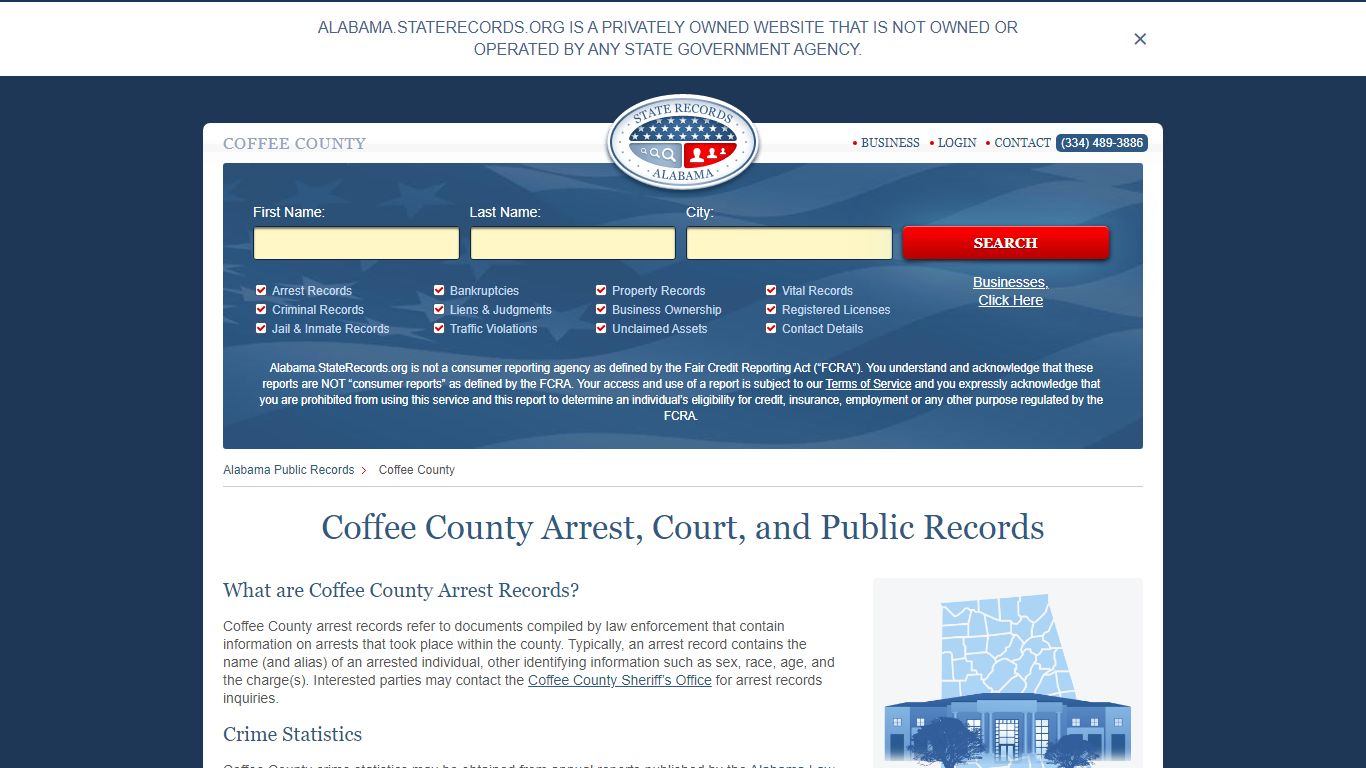 Coffee County Arrest, Court, and Public Records